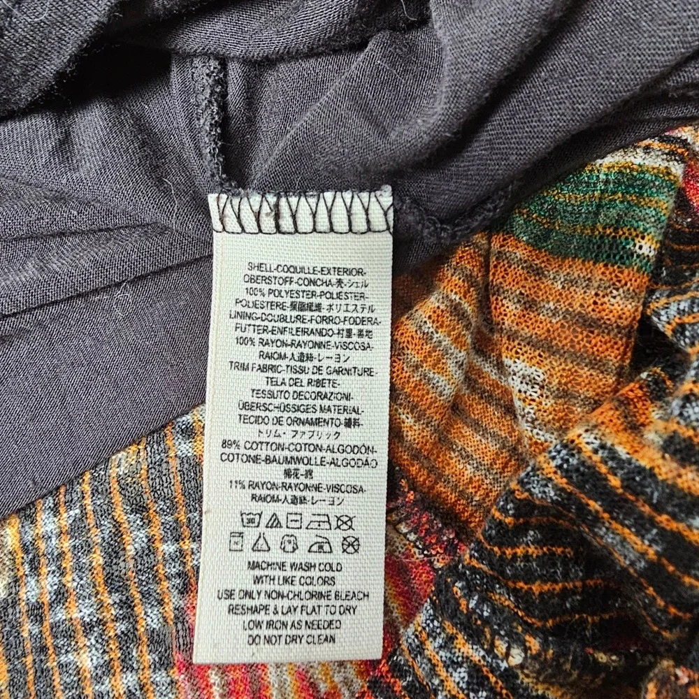 Free People Black Midi Dress with Rust, Mustard & Olive Ikat Print
